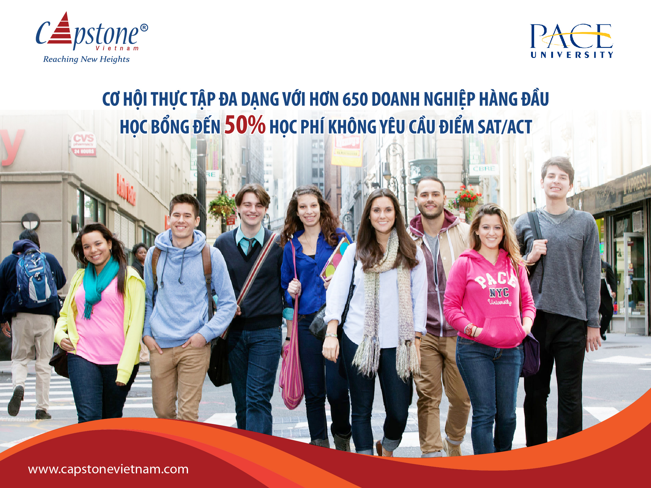 KHÔNG CẦN SAT/ACT VẪN CÓ CƠ HỘI NHẬN HỌC BỔNG ĐẾN 50% HỌC PHÍ TẠI PACE UNIVERSITY