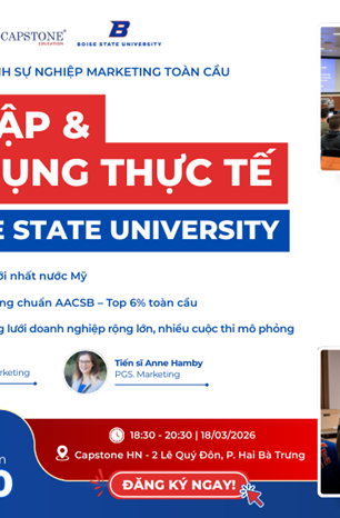 Xây dựng lộ trình sự nghiệp Marketing toàn cầu: Học tập và ứng dụng thực tế ngay tại Boise State University (Mỹ)