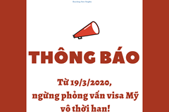 Covid-19 Từ 1932020, ngừng phỏng vấn visa Hoa Kỳ