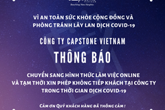 CAPSTONE VIỆT NAM THÔNG BÁO CHUYỂN SANG HÌNH THỨC LÀM VIỆC ONLINE