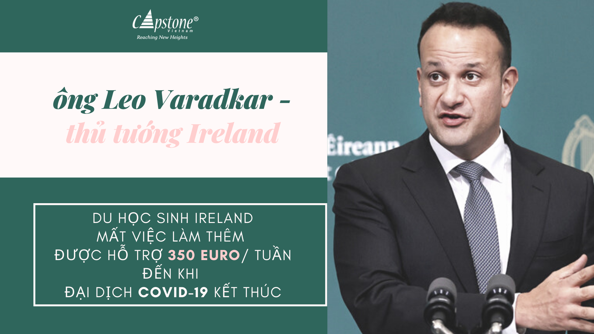 COVID-19 Du học sinh tại Ireland được hỗ trợ 350 euro tuần