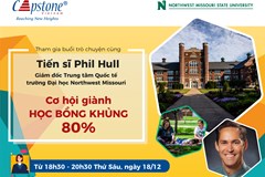 Tham gia buổi trò chuyện cùng Tiến sĩ Phil Hull - Giám đốc Trung tâm Quốc tế trường Đại học Northwest Missouri, cơ hội giành học bổng khủng 80%
