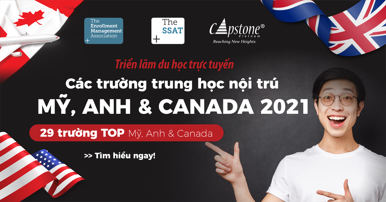 Triển lãm du học Trực tuyến các trường Trung học Mỹ, Anh  Canada lớn nhất 2021