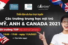 Danh sách học bổng các trường tham dự triển lãm du học Trực tuyến các trường Trung học Mỹ, Anh  Canada 2021