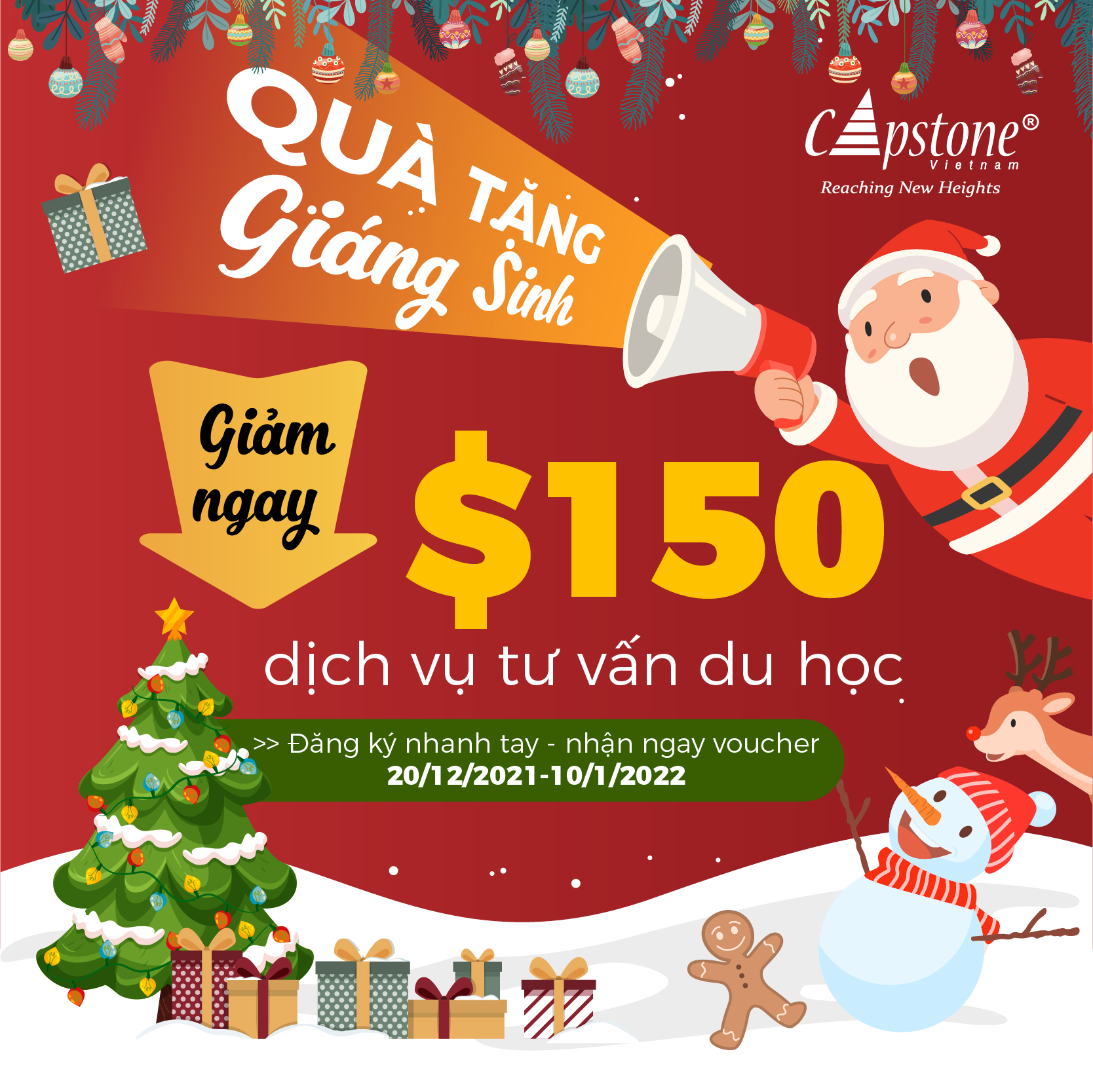 Nhận ngay voucher $150 - Món quà Giáng Sinh từ Capstone Vietnam