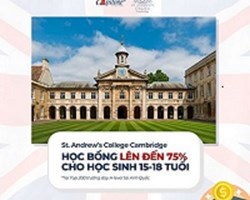 Học bổng lên đến 75% từ St.Andrews college cambridge (UK)