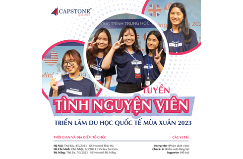 TUYỂN TÌNH NGUYỆN VIÊN CHO TRIỂN LÃM DU HỌC QUỐC TẾ MÙA XUÂN 2023