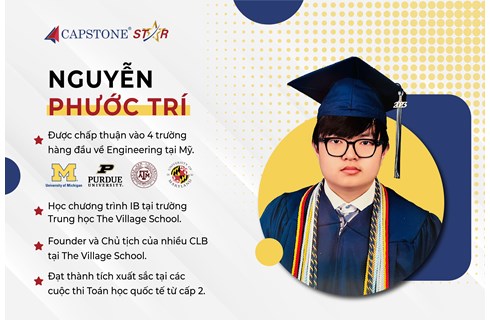 Nam Sinh Tài Năng Nguyễn Phước Trí - Theo Học Chương Trình IB, Được 4 Trường Đại Học Đào Tạo Mechanical Engineering Hàng Đầu Mỹ Chấp Thuận 