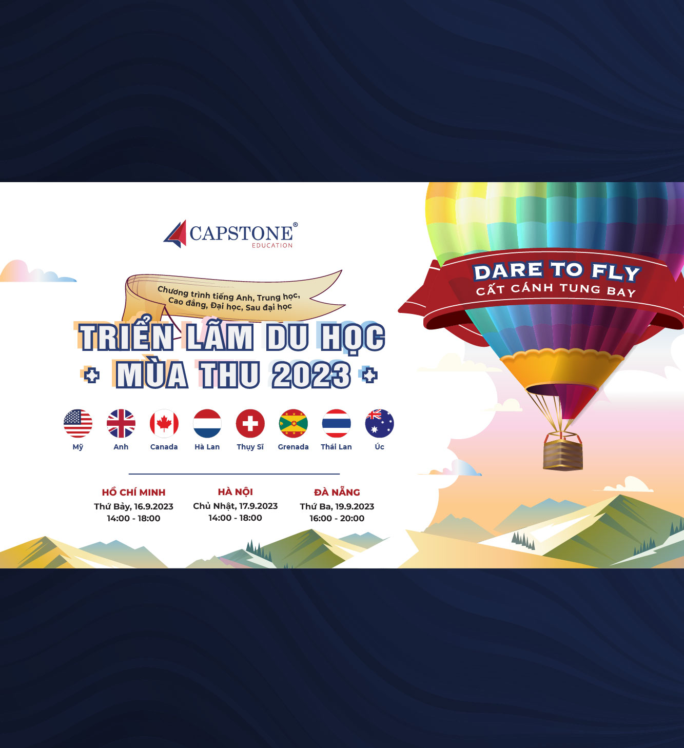 TRIỂN LÃM DU HỌC MÙA THU 2023 - DARE TO FLY - CẤT CÁNH TUNG BAY