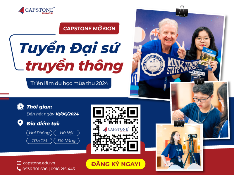 Capstone Education chính thức tuyển Đại sứ truyền thông Triển lãm du học mùa thu 2024