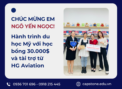 Ngô Yến Ngọc - Du học Mỹ với học bổng 30.000$ và tài trợ từ HG Aviation