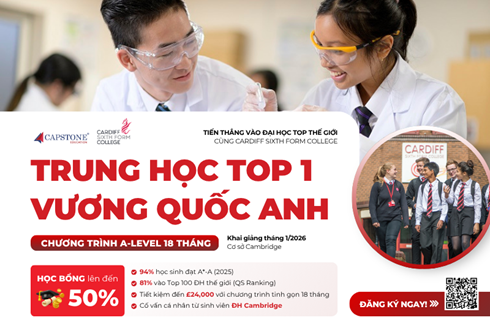 Rút Ngắn Khoảng Cách Đến Đại Học Top Thế Giới: Chương Trình A Level 18 Tháng Tại Trường Trung Học Cardiff Sixth Form College và Học Bổng Lên Đến 50%