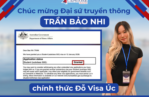 Chúc mừng Trần Bảo Nhi đỗ visa du học Úc (Subclass 500) – Dấu mốc cho một hành trình vươn xa