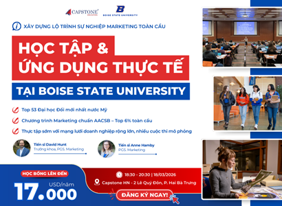 Xây dựng lộ trình sự nghiệp Marketing toàn cầu Học tập và ứng dụng thực tế ngay tại Boise State University (Mỹ)