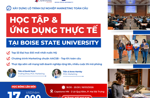 Xây dựng lộ trình sự nghiệp Marketing toàn cầu: Học tập và ứng dụng thực tế ngay tại Boise State University (Mỹ)