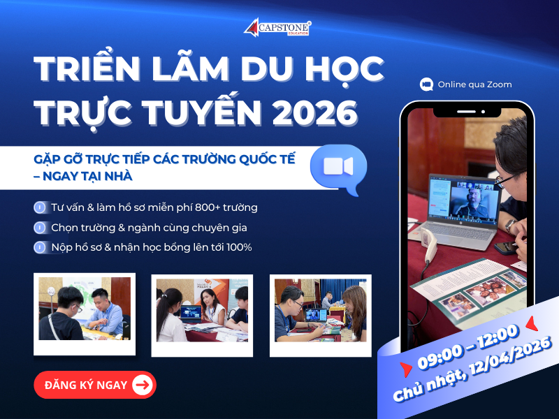 Triển lãm Du học Trực tuyến 2026 Định hướng lộ trình và săn học bổng bậc trung học  đại học