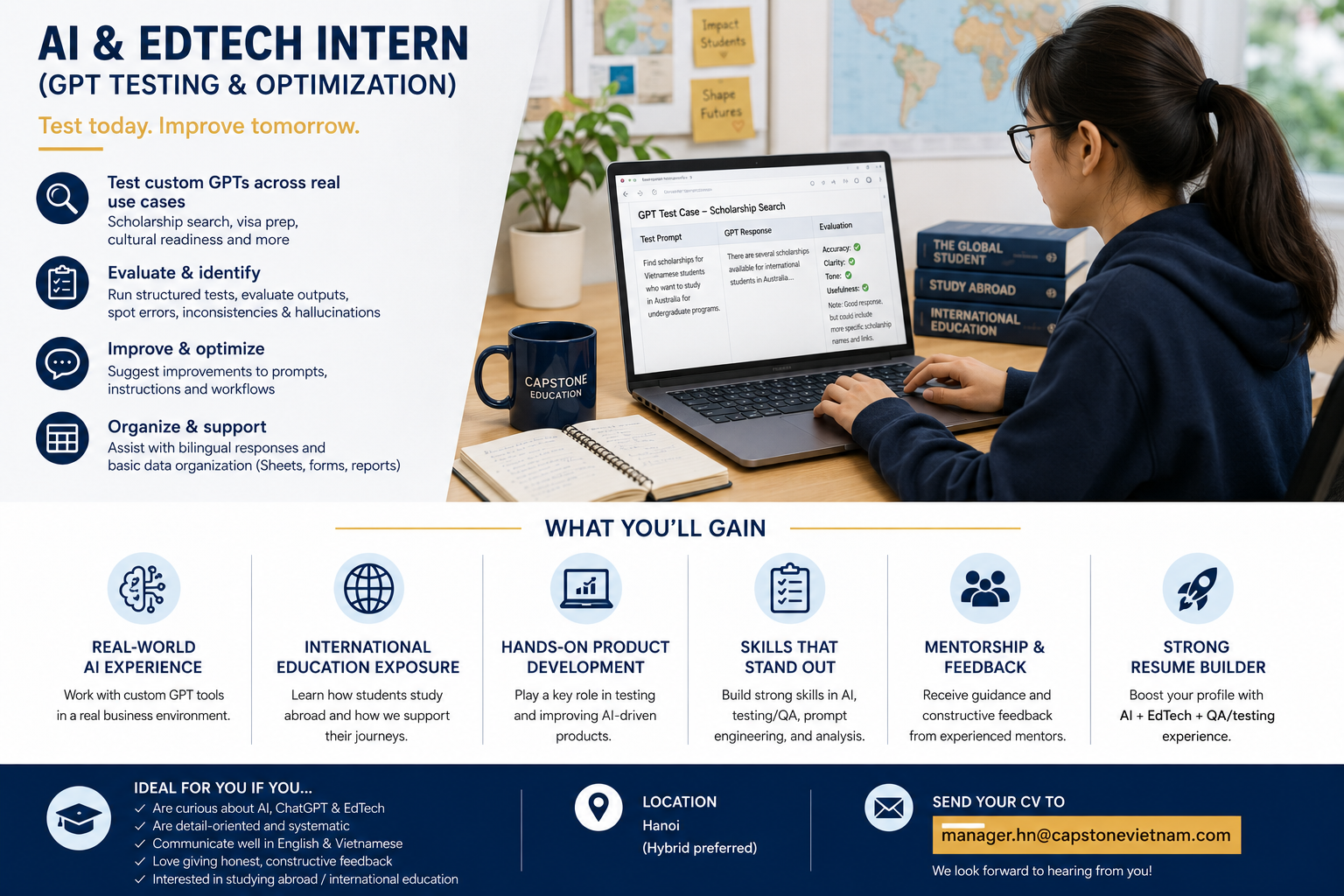  AI  EdTech Intern Recruitment (GPT Testing  Optimization)