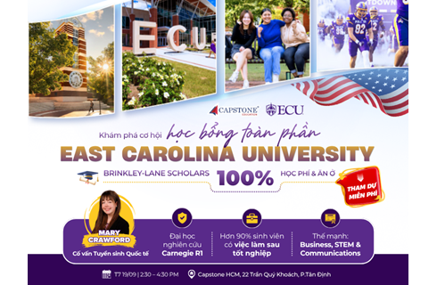 Chinh phục học bổng toàn phần tại East Carolina University – Đại học nghiên cứu hàng đầu Hoa Kỳ